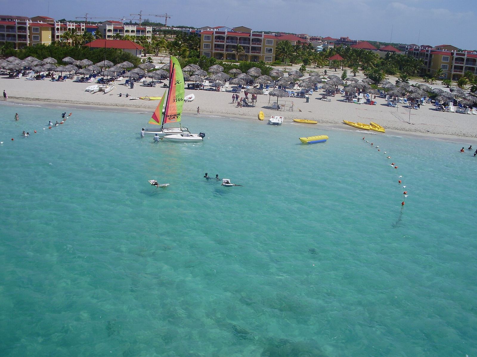 Varadero's turquoise shore seen from the air