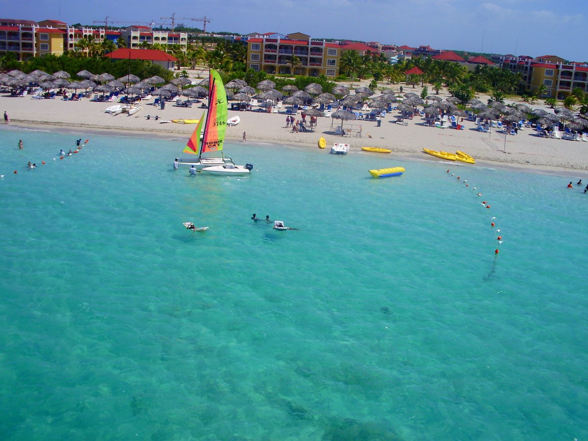 El mar de Varadero visto desde el aire